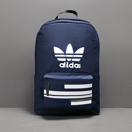 ADIDAS Classic Backpack Legend Ink in navy with iconic stripes and logo.