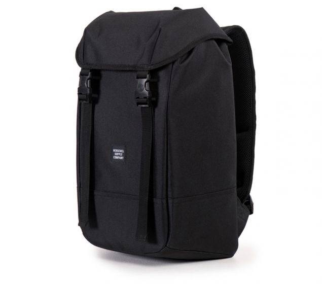 a black backpack on a white background